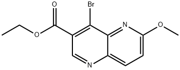 4-溴-6-甲氧基-1,5-萘啶-3-羧酸乙酯 结构式