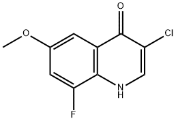 4(1H)-Quinolinone,  3-chloro-8-fluoro-6-methoxy- 结构式