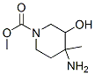 1-Piperidinecarboxylicacid,4-amino-3-hydroxy-4-methyl-,methylester, 结构式