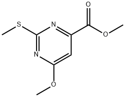 methyl 6-methoxy-2-methylsulfanyl-pyrimidine-4-carboxylate 结构式