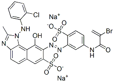 disodium 8-[[5-[(2-bromo-1-oxoallyl)amino]-2-sulphonatophenyl]azo]-1-[(2-chlorophenyl)amino]-9-hydroxy-2-methyl-1H-naphth[1,2-d]imidazole-7-sulphonate 结构式