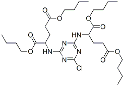 dibutyl 2-[[4-[1,3-bis(butoxycarbonyl)propylamino]-6-chloro-1,3,5-tria zin-2-yl]amino]pentanedioate 结构式