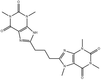 8-[3-(1,3-dimethyl-2,6-dioxo-7H-purin-8-yl)propyl]-1,3,7-trimethyl-pur ine-2,6-dione 结构式