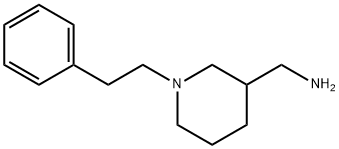 (1-苯乙基哌啶-3-基)甲胺 结构式