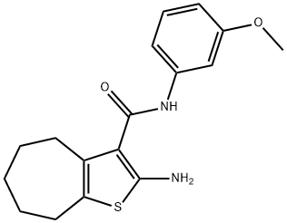 2-AMINO-N-(3-METHOXYPHENYL)-5,6,7,8-TETRAHYDRO-4H-CYCLOHEPTA[B]THIOPHENE-3-CARBOXAMIDE 结构式