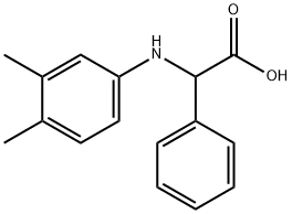 2-((3,4-二甲基苯基)氨基)-2-苯乙酸 结构式