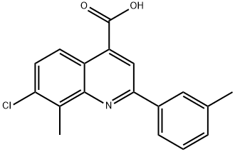 7-CHLORO-8-METHYL-2-(3-METHYLPHENYL)QUINOLINE-4-CARBOXYLIC ACID 结构式