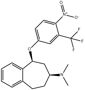 5H-Benzocyclohepten-7-amine, 6,7,8,9-tetrahydro-N,N-dimethyl-5-(4-nitr o-3- (trifluoromethyl)phenoxy)-, cis- 结构式