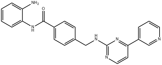 N-(2-氨基苯基)-4-([[4-(吡啶-3-基)嘧啶-2-基]氨基]甲基)苯甲酰胺 结构式
