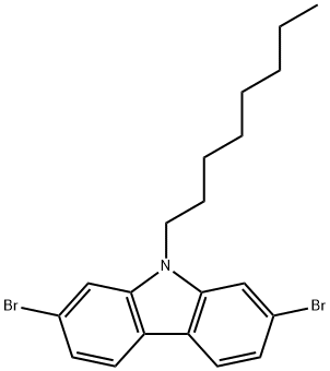 2,7-二溴-9-辛基咔唑 结构式