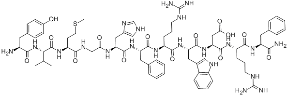 H-TYR-VAL-MET-GLY-HIS-PHE-ARG-TRP-ASP-ARG-PHE-NH2 结构式