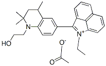 1-ethyl-2-[1,2,3,4-tetrahydro-1-(2-hydroxyethyl)-2,2,4-trimethyl-6-quinolyl]benz[cd]indolium acetate 结构式