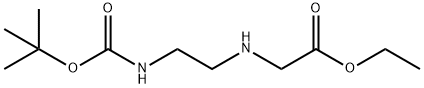 N-[2-(叔丁氧羰基氨基)乙基]甘氨酸乙酯盐酸盐 结构式