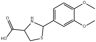 2-(3,4-二甲氧基苯基)噻唑烷-4-羧酸 结构式