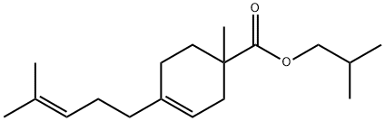 2-methylpropyl 1-methyl-4-(4-methyl-3-pentenyl)cyclohex-3-ene-1-carboxylate 结构式