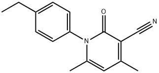 1-(4-乙基苯基)-4,6-二甲基-2-氧代-1,2-二氢吡啶-3-甲腈 结构式