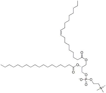 1-油酰基-2-硬脂酰基-SN-甘油-3-磷酸胆碱 结构式