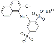 2-[(2-Hydroxy-1-naphthalenyl)azo]-1,4-benzenedisulfonic acid barium salt 结构式