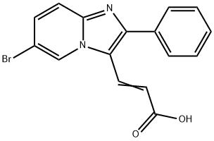 3-(6-溴-2-苯基咪唑[1,2-A]吡啶-3-基)丙烯酸 结构式