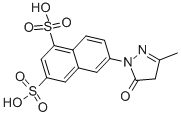 6-(4,5-二氢-3-甲基-5-氧代-1H-吡唑-1-基)-1,3-萘二磺酸 结构式