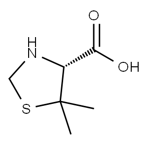 L-5,5-DIMETHYLTHIAZOLIDINE-4-CARBOXYLIC ACID 结构式