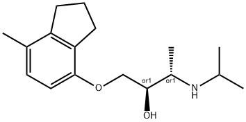 (±)-1-[2,3-(二氢-7-甲基1H-茚-4-基)氧]-3-[(1-甲基乙基)氨基]-2-丁醇盐酸盐 结构式