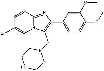 2-(3-METHOXY-PHENYL)-3-PIPERAZIN-1-YLMETHYL-IMIDAZO[1,2-A]PYRIDINE 结构式