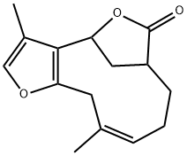 7,8,9,12-Tetrahydro-3,11-dimethyl-4,7-methanofuro[3,2-c]oxacycloundecin-6(4H)-one 结构式