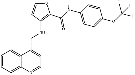 3-[(4-喹啉甲基)氨基]-N-[4-(三氟甲氧基)苯基]-2-噻吩甲酰胺 结构式