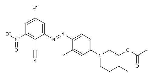 2-[[4-[[2-(乙酰氧基)乙基]丁基氨基]-2-甲基苯基]偶氮]-3-溴-5-硝基-苯甲腈 结构式