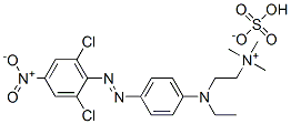 [2-[[4-[(2,6-dichloro-4-nitrophenyl)azo]phenyl]ethylamino]ethyl]trimethylammonium hydrogen sulphate 结构式