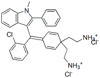 [4-[(2-chlorophenyl)(1-methyl-2-phenyl-1H-indol-3-yl)methylene]-2,5-cyclohexadien-1-ylidene]diethylammonium chloride 结构式