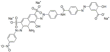 trisodium 5-[[4-[[[4-[[8-amino-1-hydroxy-7-[(4-nitrophenyl)azo]-3,6-disulphonato-2-naphtyl]azo]phenyl]amino]carbonyl]phenyl]azo]salicylate 结构式