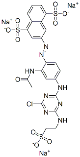 trisodium 3-[[2-(acetylamino)-4-[[4-chloro-6-[(2-sulphonatoethyl)amino]-1,3,5-triazin-2-yl]amino]phenyl]azo]naphthalene-1,5-disulphonate 结构式