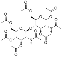 2-(乙酰氨基)-2-脱氧-4-O-[3,4,6-三-O-乙酰基-2-(乙酰氨基)-2-脱氧-BETA-D-吡喃葡萄糖基]-ALPHA-D-吡喃葡萄糖 1,3,6-三乙酸酯 结构式