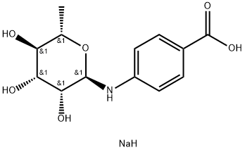 4-氨基苯甲酸钠-N-L-鼠李糖苷 结构式