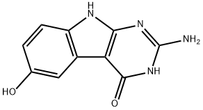 4H-Pyrimido[4,5-b]indol-4-one, 2-amino-1,9-dihydro-6-hydroxy- (9CI) 结构式