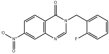 3-(2-氟苄基)-7-硝基-喹唑啉-4-酮 结构式