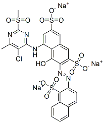 5-[[5-Chloro-6-methyl-2-(methylsulfonyl)-4-pyrimidinyl]amino]-4-hydroxy-3-[(1-sulfo-2-naphthalenyl)azo]-2,7-naphthalenedisulfonic acid trisodium salt 结构式