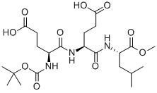 N-叔丁氧羰基-谷氨酰-谷氨酰-亮氨酸甲酯 结构式