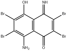 8-Amino-2,3,6,7-tetrabromo-5-hydroxy-4-iminonaphthalen-1(4H)-one 结构式