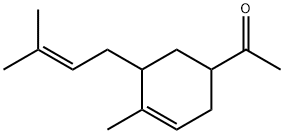 1-[4-methyl-5-(3-methyl-2-butenyl)-3-cyclohexen-1-yl]ethan-1-one 结构式