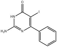 2-氨基-5-碘-6-苯基-4(1H)-嘧啶酮 结构式