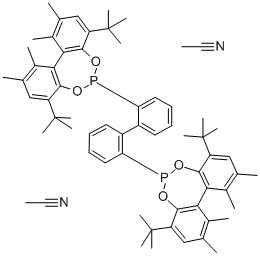 (S,S)-(+)-6,6'-[(1,1'-联苯基-2,2'-二基)二(氧)]二[4,8-二-叔丁基-1,2,10,11-四甲基]二苯并[D,F][1,3,2]二恶磷杂更英二乙腈加合物 结构式