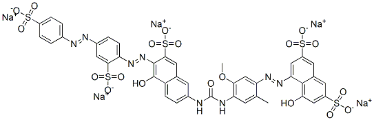 4-羟基-5-[[4-[[[[5-羟基-7-磺基-6-[[2-磺基-4-[(4-磺基苯基)偶氮]苯基]偶氮]-2-萘基]氨基]羰基]氨基]-5-甲氧基-2-甲基苯基]偶氮]-2,7-萘二磺酸五钾盐 结构式