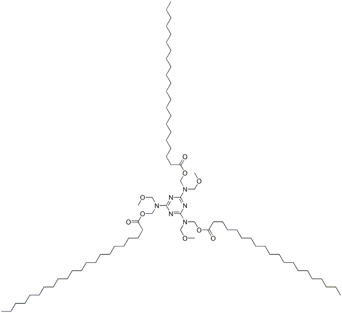 6-[(Methoxymethyl)[[(1-oxoicosyl)oxy]methyl]amino]-2,4-bis[(methoxymethyl)[[(1-oxodocosyl)oxy]methyl]amino]-1,3,5-triazine 结构式