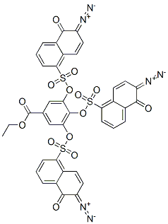 ethyl 3,4,5-tris[[(6-diazo-5,6-dihydro-5-oxo-1-naphthyl)sulphonyl]oxy]benzoate  结构式