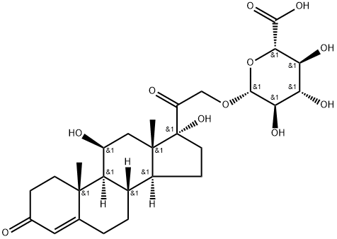 [2-[(8S,9S,10R,11R,13S,14S,17R)-11,17-dihydroxy-10,13-dimethyl-3-oxo-2 ,6,7,8,9,11,12,14,15,16-decahydro-1H-cyclopenta[a]phenanthren-17-yl]-2 -oxo-ethyl] (2S,3S,4S,5R)-2,3,4,5-tetrahydroxy-6-oxo-hexanoate 结构式