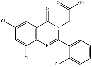 6,8-Dichloro-2-(2-chlorophenyl)-4-oxoquinazoline-3(4H)-acetic acid 结构式
