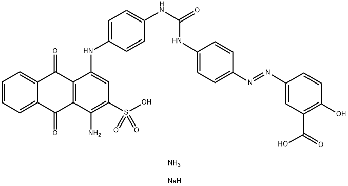 ammoniumsodium 5-[[4-[[[[4-[(4-amino-9,10-dihydro-9,10-dioxo-3-sulphonato-1-anthryl)amino]phenyl]amino]carbonyl]amino]phenyl]azo]salicylate 结构式